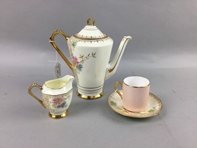 Lot 567 - A TUSCAN FLORAL DECORATED COFFEE SERVICE AND A TUSCAN COFFEE SERVICE