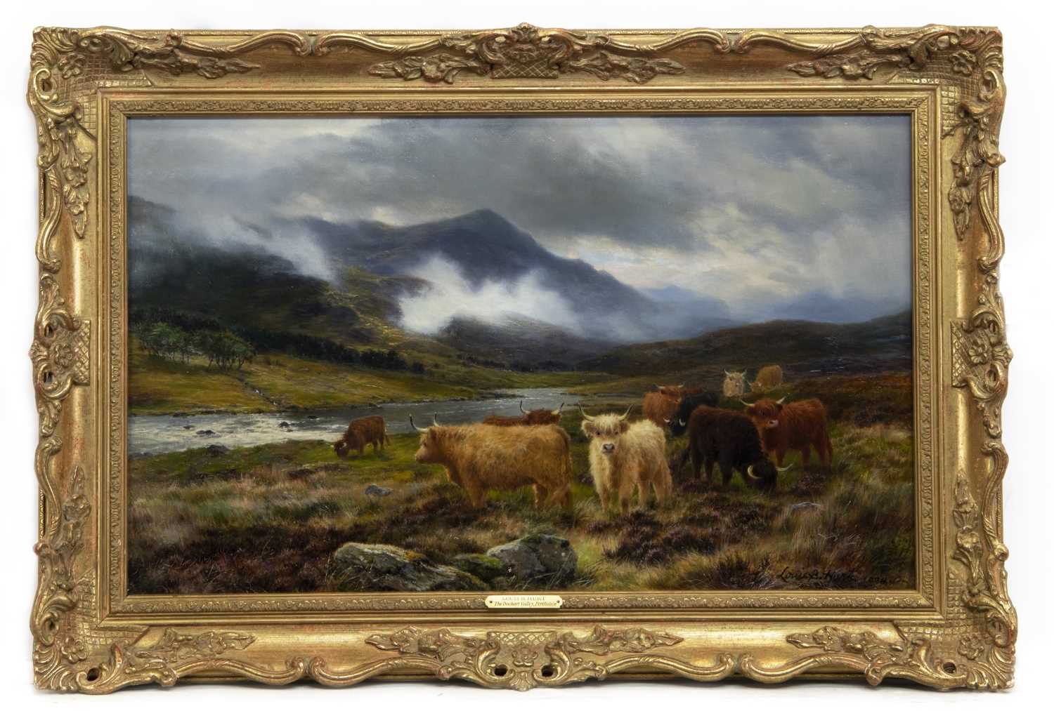 Lot 2007 - THE DOCHART VALLEY, PERTHSHIRE, AN OIL BY LOUIS BOSWORTH HURT