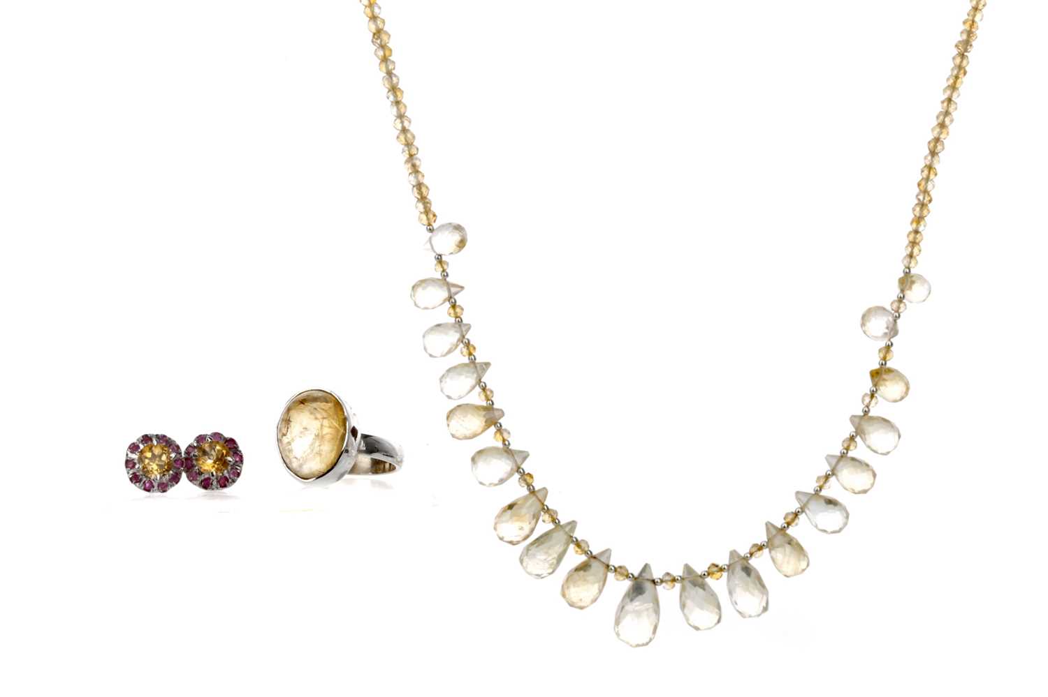 Lot 337 - A COLLECTION OF CITRINE JEWELLERY