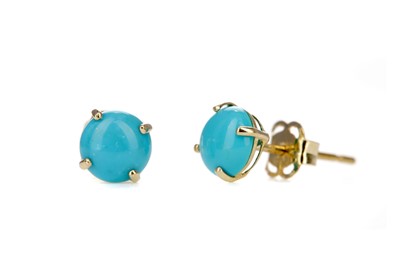 Lot 368 - A PAIR OF TURQUOISE STUD EARRINGS