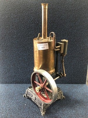 Lot 122 - A LIVE STEAM STATIC ENGINE