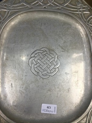 Lot 120 - AN ARTS & CRAFTS PEWTER TRAY