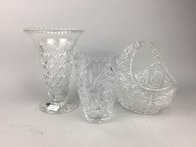 Lot 123 - A LOT OF CRYSTAL INCLUDING A WEBBS ENGLISH CRYSTAL VASE