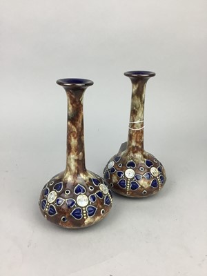 Lot 226 - A PAIR OF ART NOUVEAU ROYAL DOULTON VASES AND OTHER DOULTON CERAMICS