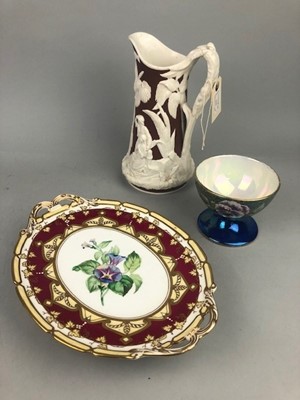 Lot 231 - A VICTORIAN RELIEF DECORATED WATER JUG AND OTHER CERAMICS AND GLASS