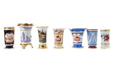 Lot 112 - A COLLECTION OF SEVEN SPILL VASES