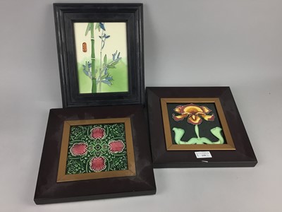 Lot 258 - A LOT OF SIX FRAMED CERAMIC TILE PLAQUES