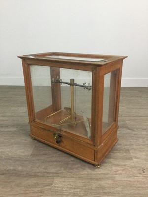 Lot 155 - A W.A WEBB OF LONDON SET OF SCALES IN DISPLAY CASE