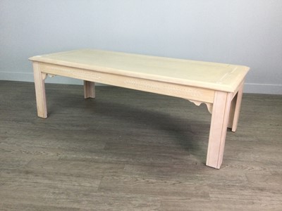 Lot 137 - A MODERN COFFEE TABLE AND TWO SIDE TABLES