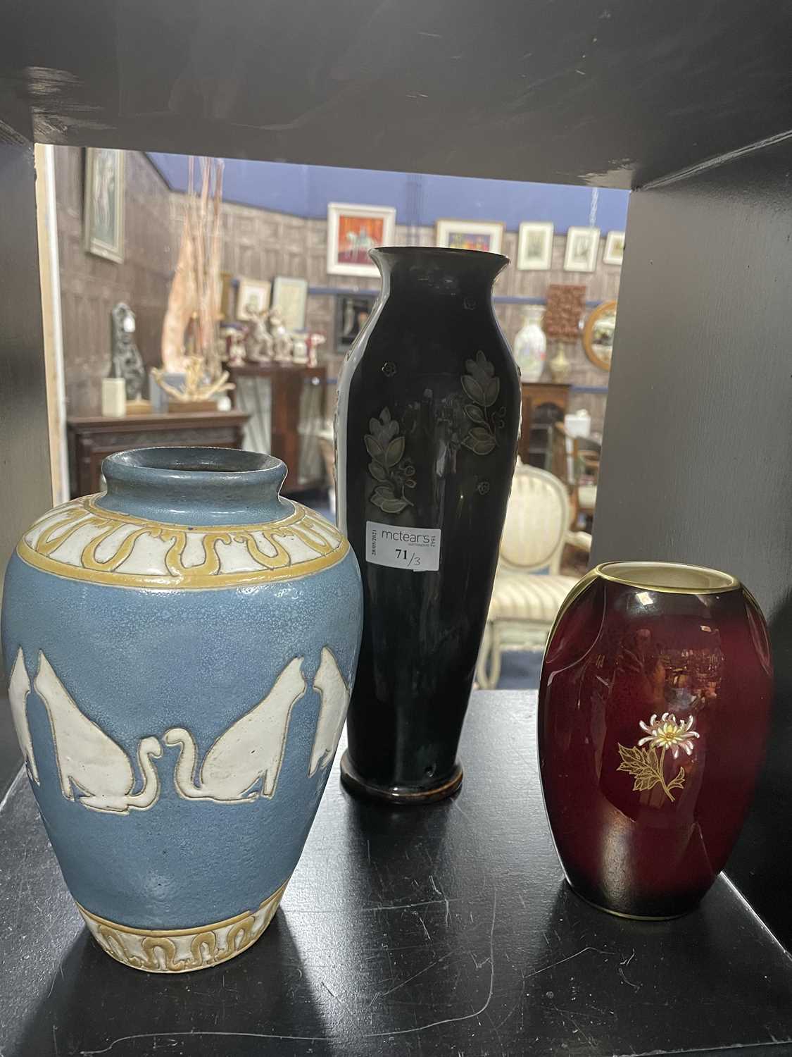 Lot 71 - A ROYAL DOULTON VASE AND TWO OTHERS