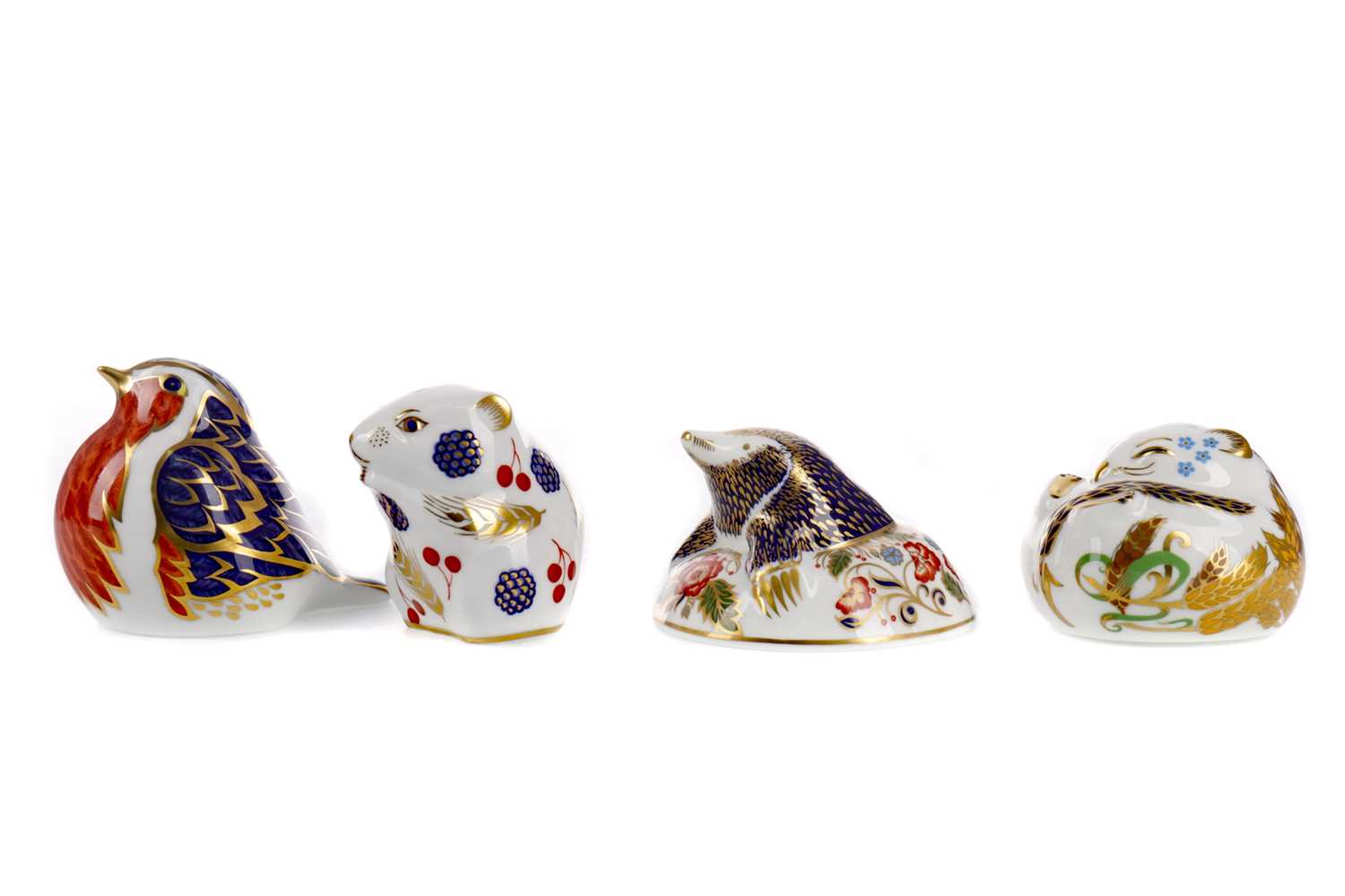 Lot 1057 - FOUR ROYAL CROWN DERBY PAPERWEIGHTS