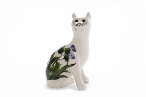 Lot 1152 - GRISELDA HILL WEMYSS POTTERY CAT with thistle...