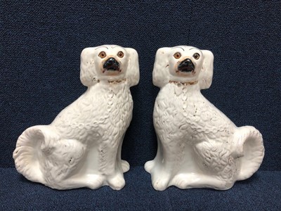 Lot 174 - A PAIR OF 20TH CENTURY WALLY DOGS AND A SMALLER PAIR