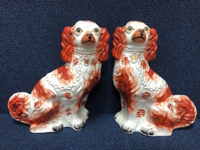 Lot 178 - A PAIR OF 20TH CENTURY WALLY DOGS AND A SMALLER PAIR