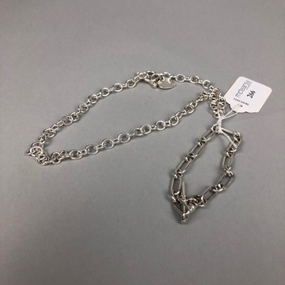 Lot 266 - A SILVER NECKLACE AND BRACELET