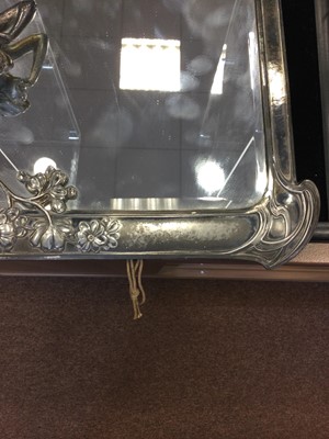 Lot 1626 - AN EARLY 20TH CENTURY ART NOUVEAU SILVER PLATED DRESSING MIRROR