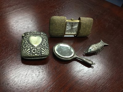 Lot 243 - A MAPPIN SHAGREEN COVERED PURSE WATCH AND OTHER ITEMS