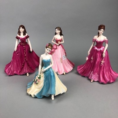 Lot 283 - A LOT OF SEVEN COALPORT, ROYAL DOULTON AND ROYAL WORCESTER FIGURES