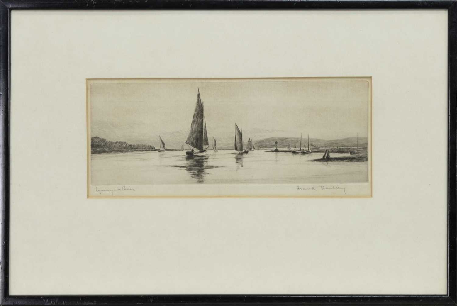 Lot 54 - LYMINGTON RIVER, AN ETCHING BY FRANK HARDING