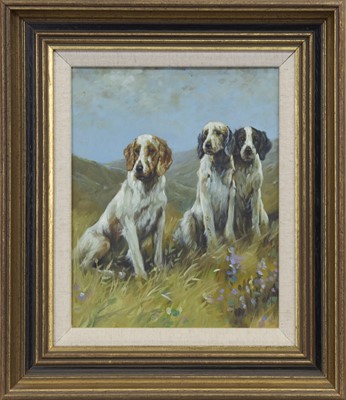 Lot 51 - HUNTING DOGS, AN OIL