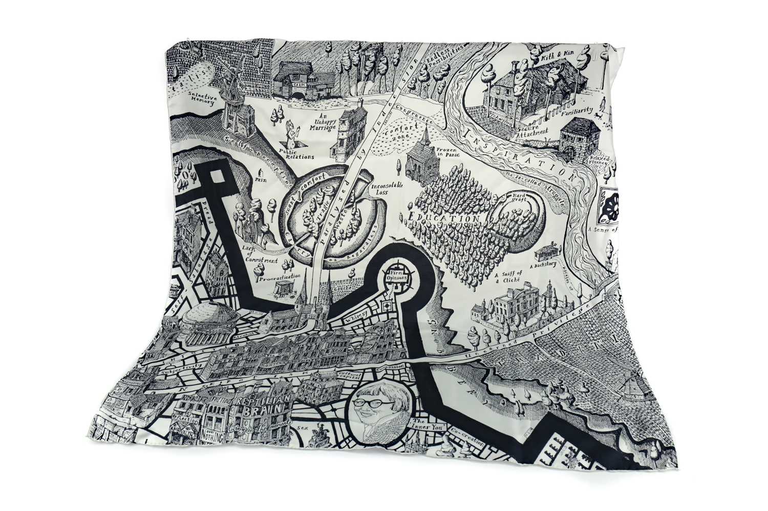 Lot 1629 - A 'MAP OF DAYS' SILK SCARF, BY * GRAYSON PERRY RA