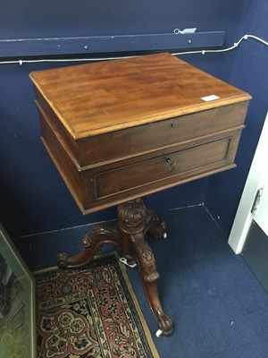 Lot 463 - A VICTORIAN MAHOGANY SEWING TABLE