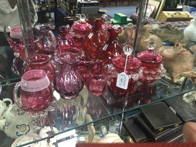 Lot 465 - A LOT OF CRANBERRY GLASS WARE