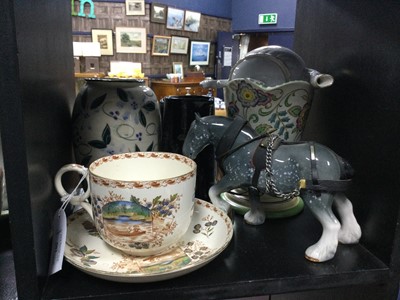 Lot 501 - A VICTORIAN BREAKFAST CUP AND SAUCER AND OTHER CERAMICS