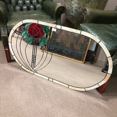 Lot 355 - A CHARLES RENNIE MACKINTOSH STYLE WALL MIRROR