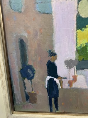Lot 674 - PROVENCAL HOTEL, AN OIL BY MICHAEL CLARK