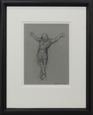 Lot 683 - CRUCIFIXION 2007, A CHARCOAL BY PETER HOWSON