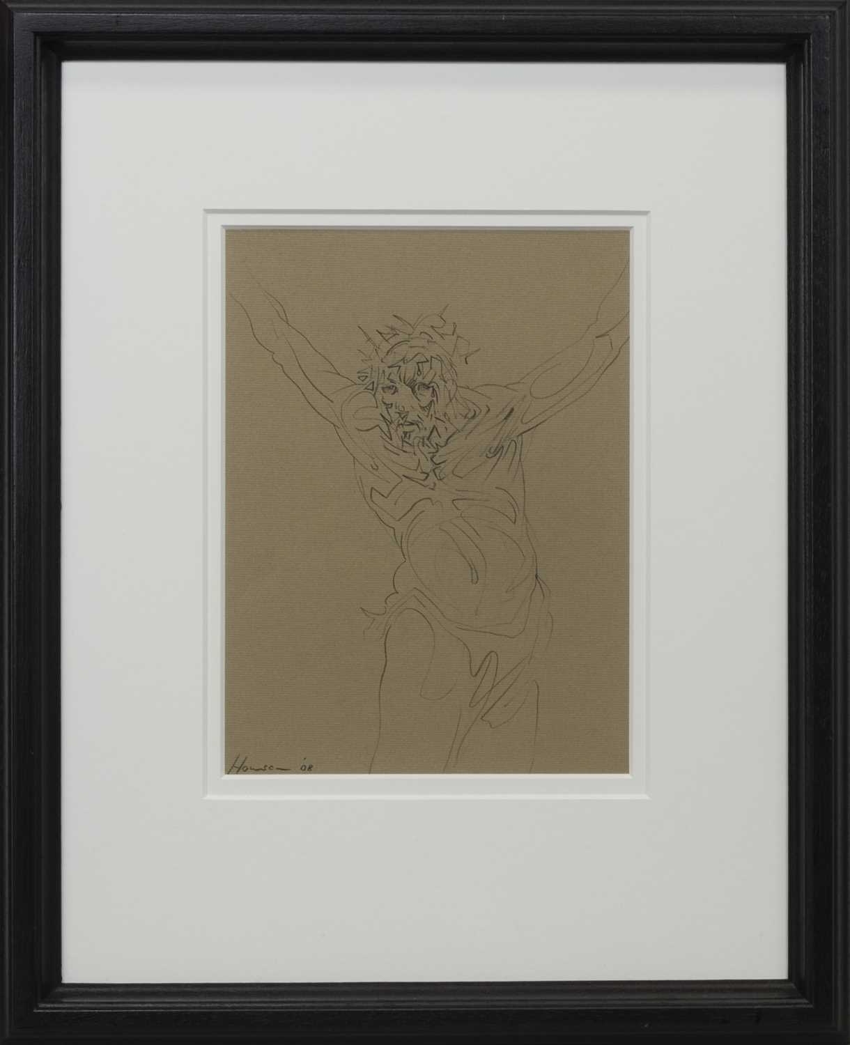 Lot 685 - JESUS 2008, A CHARCOAL BY PETER HOWSON