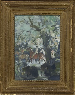 Lot 61 - ACROSS COUNTRY, AN OIL BY EDMUND BLAMPIED