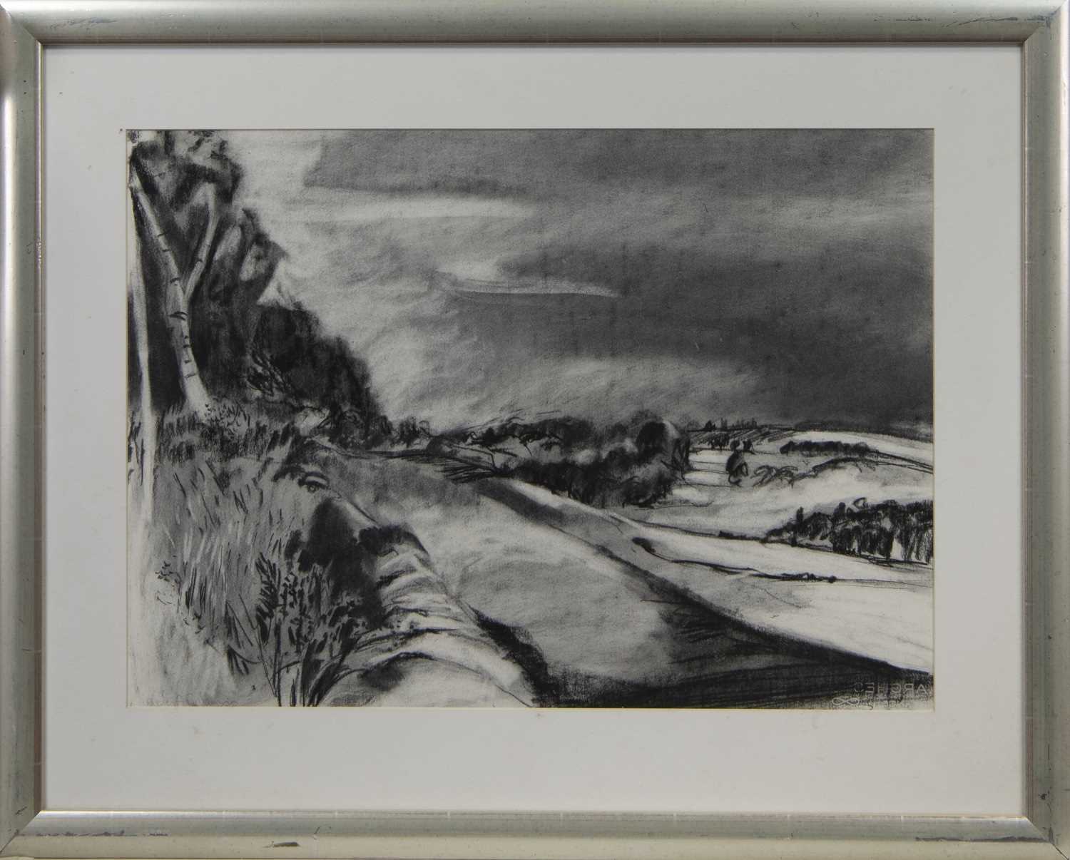 Lot 691 - AYRSHIRE, A CHARCOAL BY LESLEY FINLAYSON