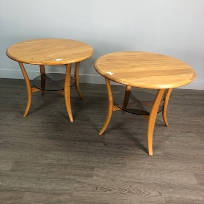 Lot 420 - A PAIR OF ERCOL CIRCULAR OCCASIONAL TABLES