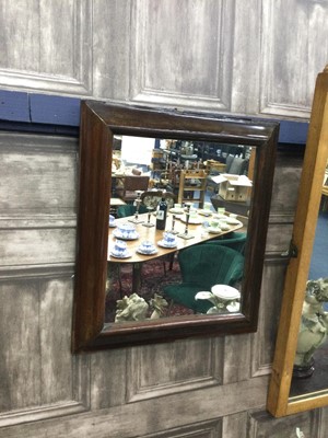 Lot 448 - AN OAK FRAMED WALL MIRROR AND ANOTHER