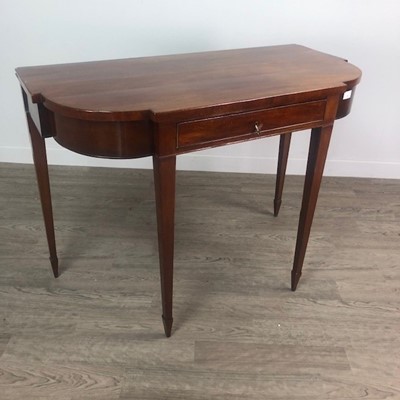 Lot 416 - A MAHOGANY D-SHAPED SIDE TABLE