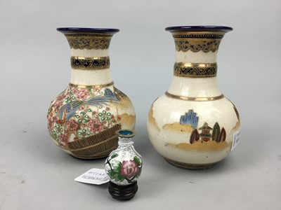 Lot 442 - A MINIATURE CLOISONNE VASE AND OTHER VASES