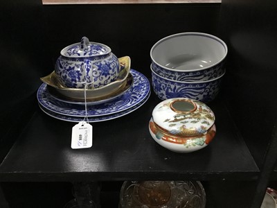 Lot 408 - A LOT OF BLUE AND WHITE NORITAKE CERAMICS AND OTHER OTHER CERAMICS