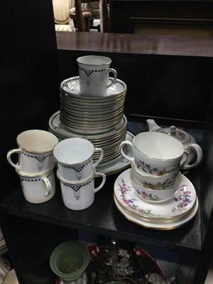 Lot 528 - A CROWN STAFFORDSHIRE PART TEA SERVICE AND OTHER TEA WARE