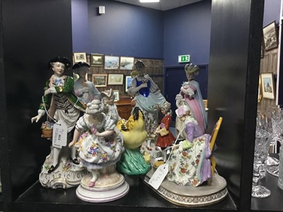 Lot 530 - A LOT OF CONTINENTAL CERAMIC FIGURES