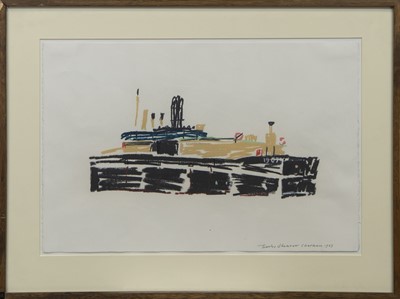 Lot 629 - AUXILIARY CRAFT, CHATHAM, A PASTEL BY CHARLES SHEARER