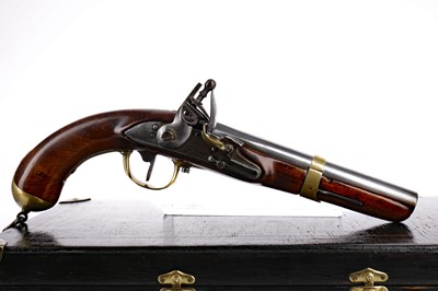 Lot 1388 - A LATE 18TH/EARLY 19TH CENTURY LIEGE CAVALRY OR DRAGOON MILITARY PISTOL