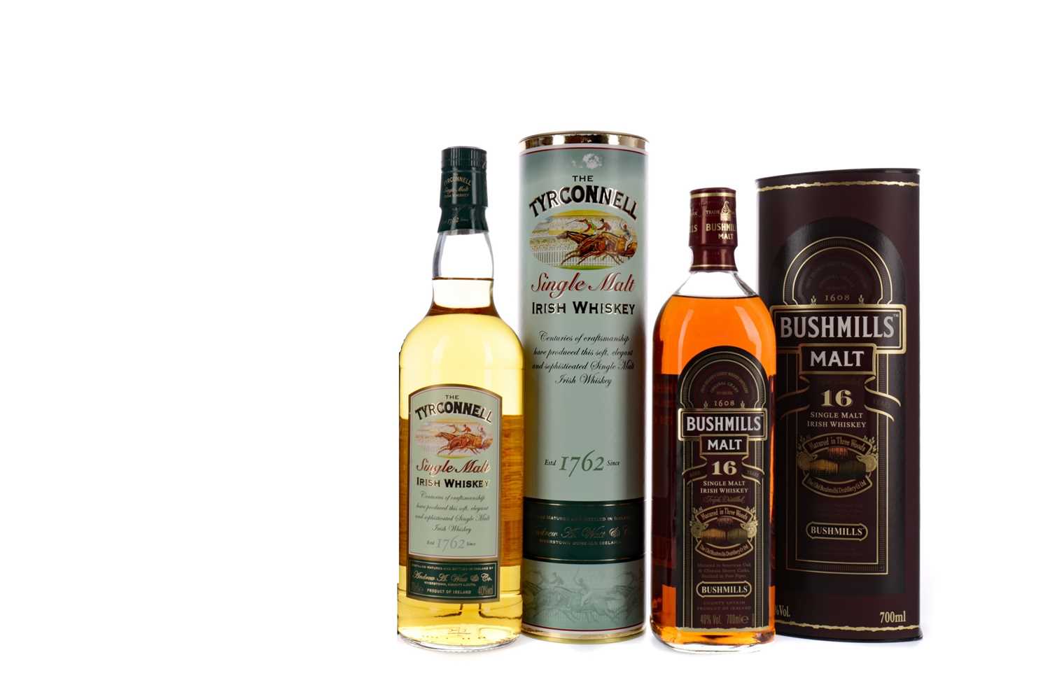 Lot 104 - BUSHMILL'S AGED 16 YEARS, AND THE TYRCONNELL