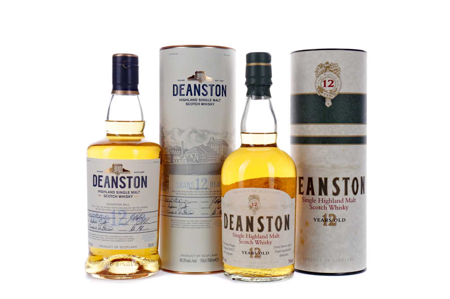 Lot 114 - TWO BOTTLES OF DEANSTON 12 YEARS OLD