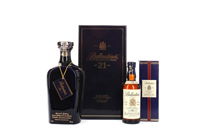 Lot 117 - BALLANTINE'S AGED 21 YEARS DECANTER, AND A 20CL BALLANTINE'S AGED 21 YEARS