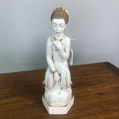 Lot 562 - A COPENHAGEN CERAMIC FIGURE OF A MERMAID