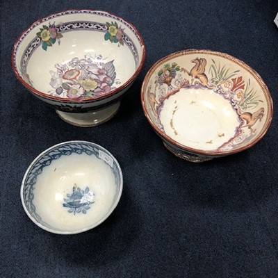 Lot 564 - A BELLS POTTERY PUNCH BOWL AND TWO OTHER BOWLS