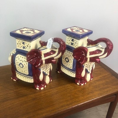 Lot 595 - A LOT OF TWO CHINESE ELEPHANT FIGURES