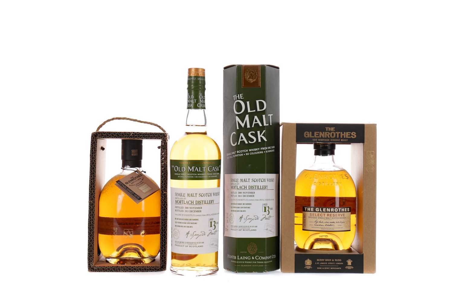 Lot 140 - MORTLACH 2000 OLD MALT CASK AGED 13 YEARS, AND TWO GLENROTHES SELECT RESERVE